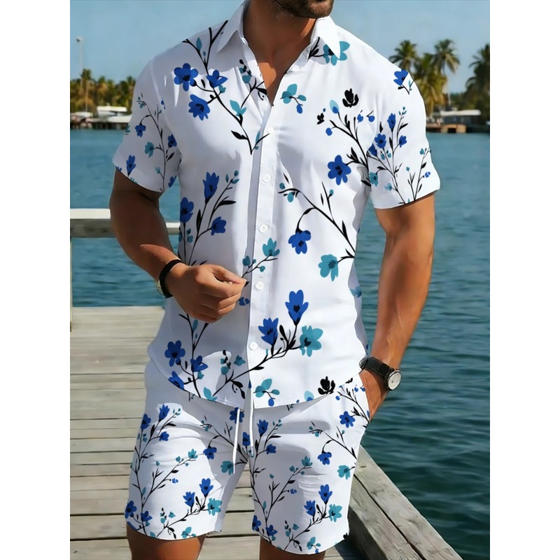 Printed Floral Shirt - Мужской комплект: рубашка с коротким рукавом