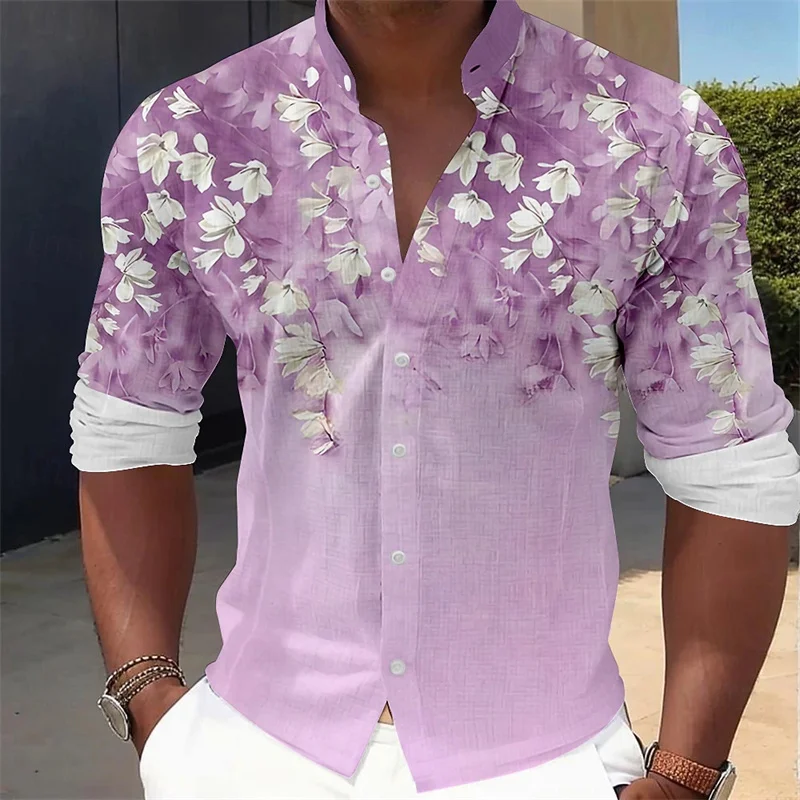 Printed Floral Shirt - Мужская рубашка с цветочным принтом и