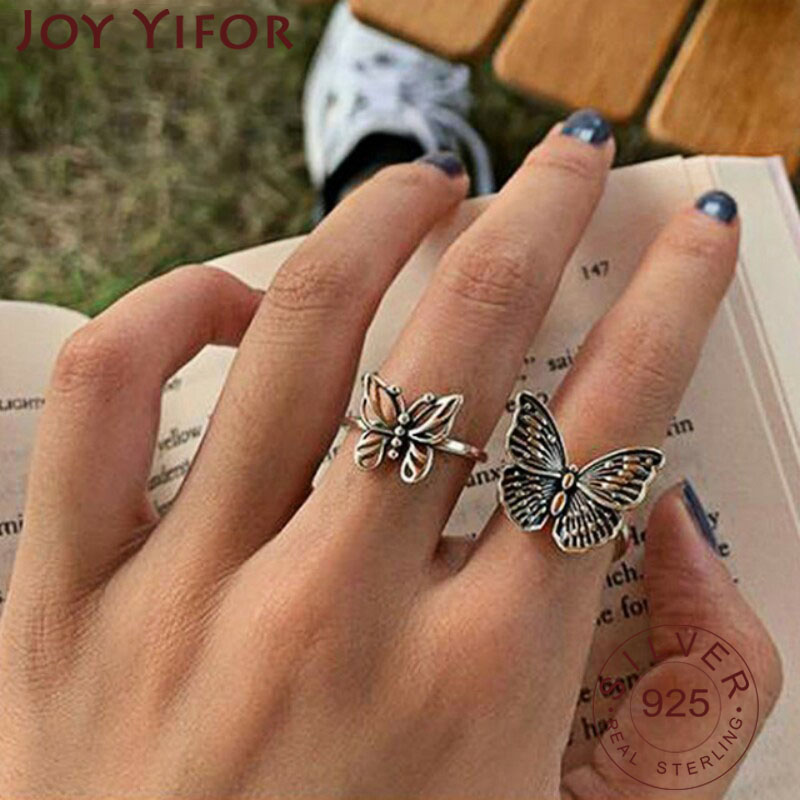 Vintage Fashion Rings For Women - Кольца-бабочки из стерлингового серебра 925 пробы