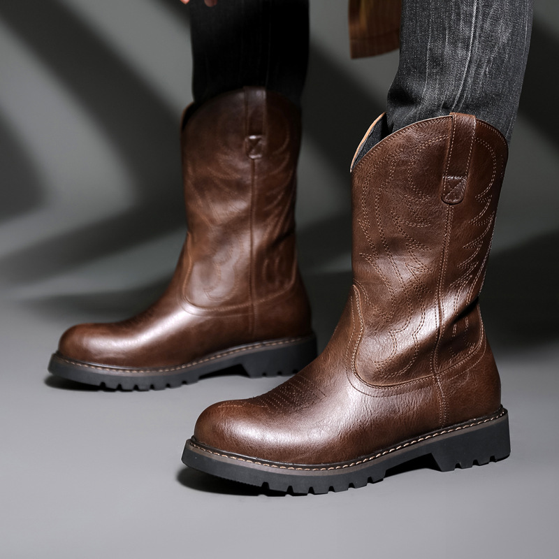 Vintage Fashion For Men - Модные мужские ковбойские сапоги, новые винтажные
