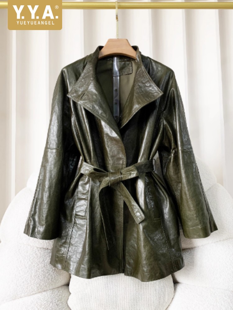 Vintage Trench Coat - Винтажное женское пальто-тренч из натуральной овчины