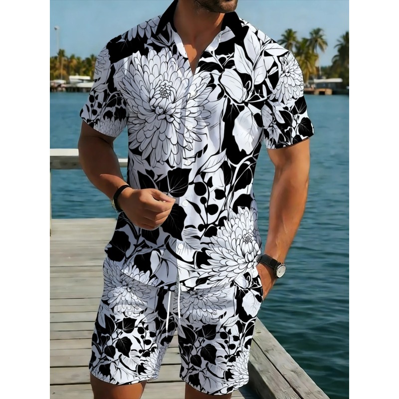 Printed Floral Shirt - Мужской комплект: рубашка с коротким рукавом