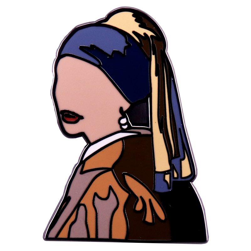 Vintage Fashion Illustration - Эмалированная шпилька с жемчужинами для девушек,