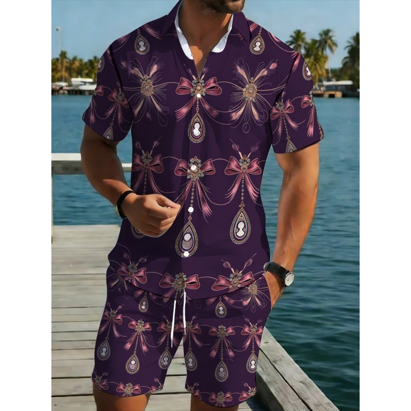 Printed Floral Shirt - Мужской комплект: рубашка с коротким рукавом