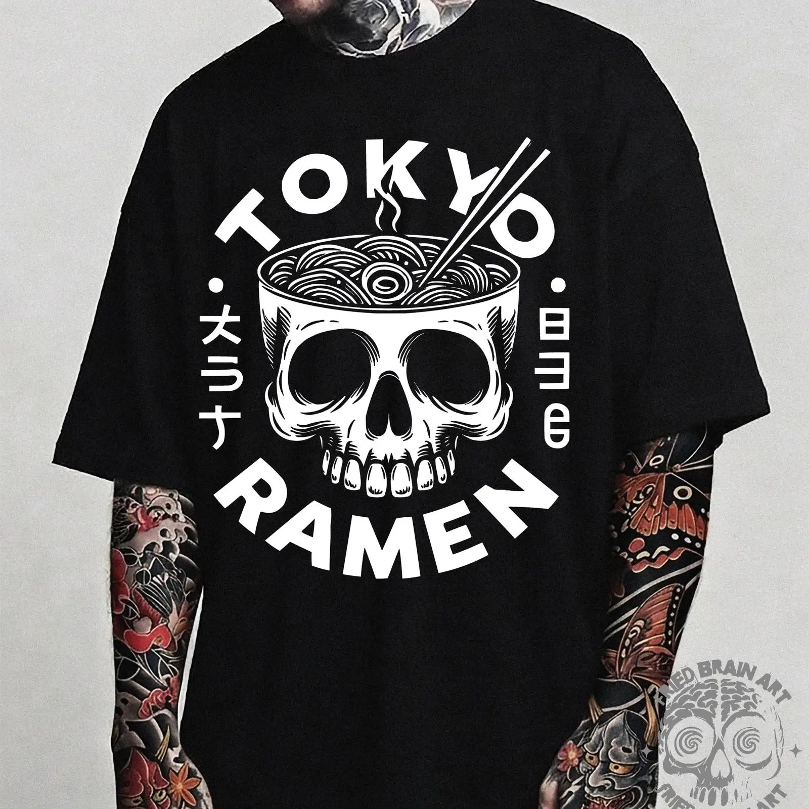 Vintage Fashion In Tokyo - Футболка Tokyo Skull Ramen T Shirt