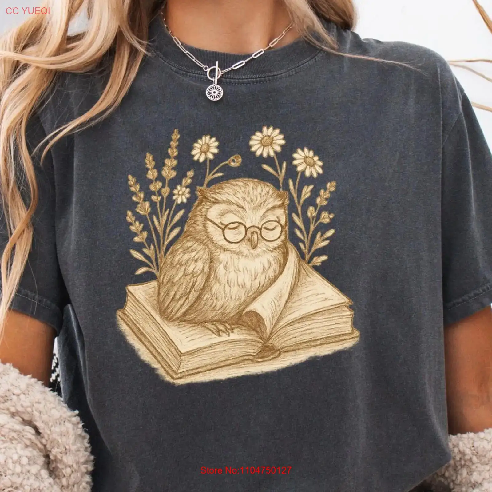 Vintage Fashion Books - Футболка для любителей книг: Библиотекарь, сова,