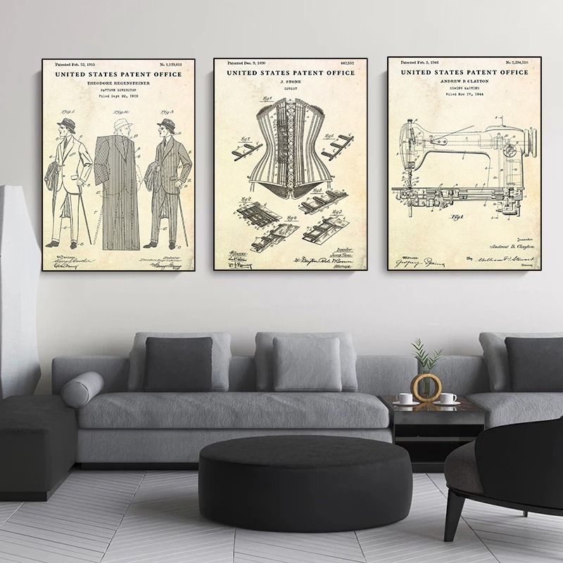 Модная одежда, сумка для обуви – обзор и цена Vintage Fashion Prints For Wall