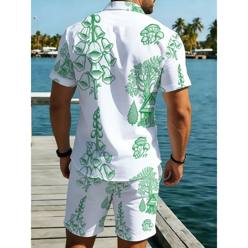 Мужской легкий пляжный комплек – обзор и цена Printed Floral Shirt
