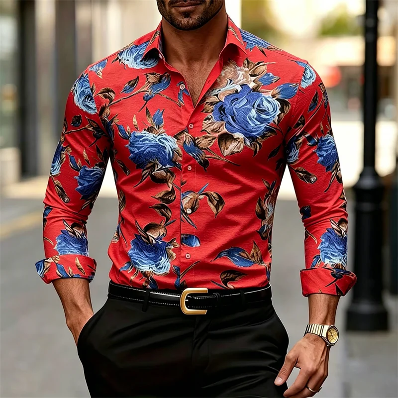 Мужская рубашка с длинным рука – обзор и цена Printed Floral Shirt