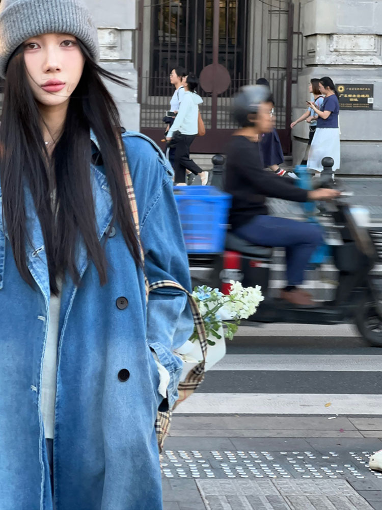 Двубортный джинсовый плащ в го – обзор и цена Vintage Trench Coat