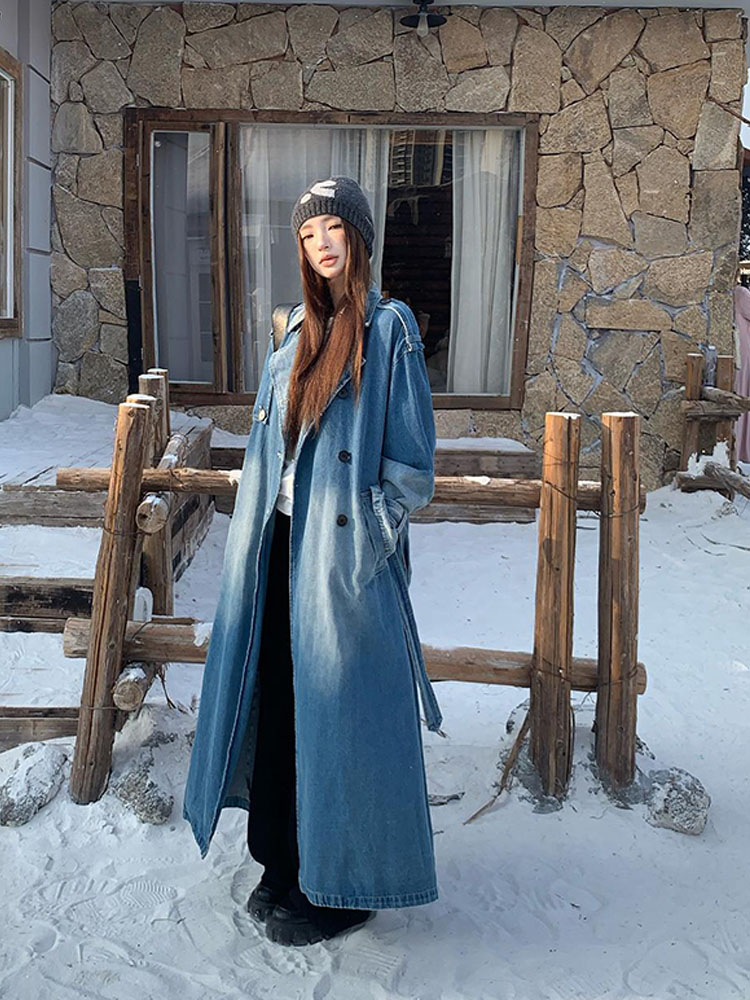 Двубортный джинсовый плащ в го – обзор и цена Vintage Trench Coat
