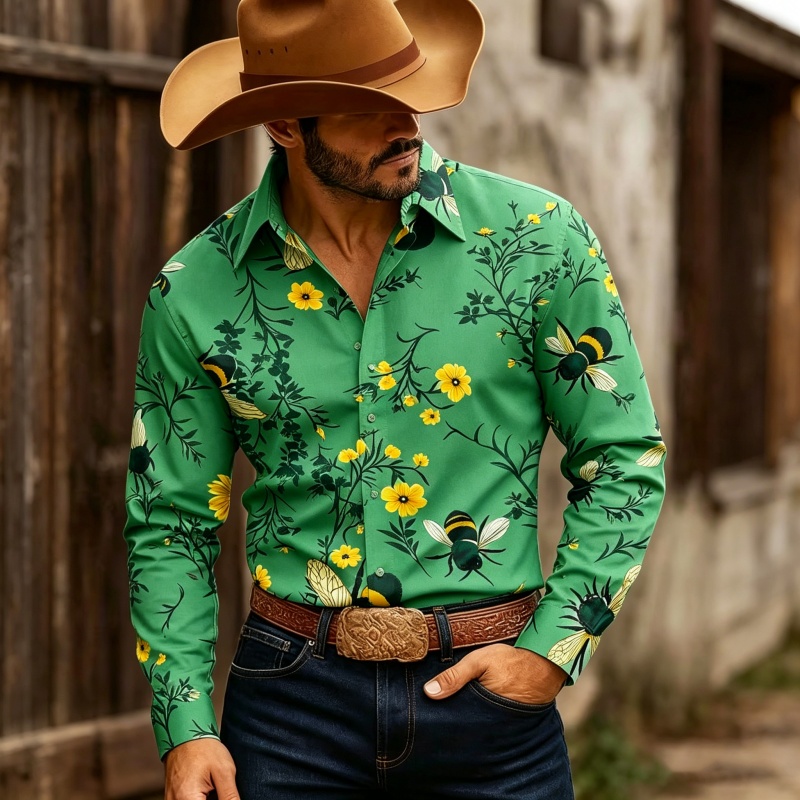 Мужская рубашка с цветочным пр – обзор и цена Printed Floral Shirt