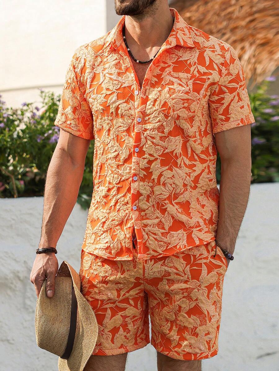 Мужской летний комплект Genlun – обзор и цена Printed Floral Shirt